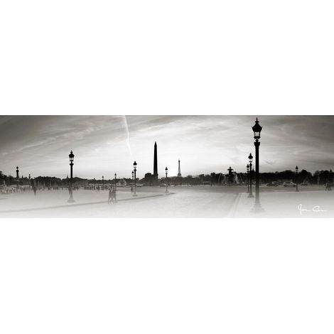 Tableau sur toile place de la Concorde Paris 30x97 cm - Impression sur Toile Murale Décorative - Image imprimée en HD sur Toile - Toile sur Châssis en Bois FSC - Fabriqué en France (1/4)