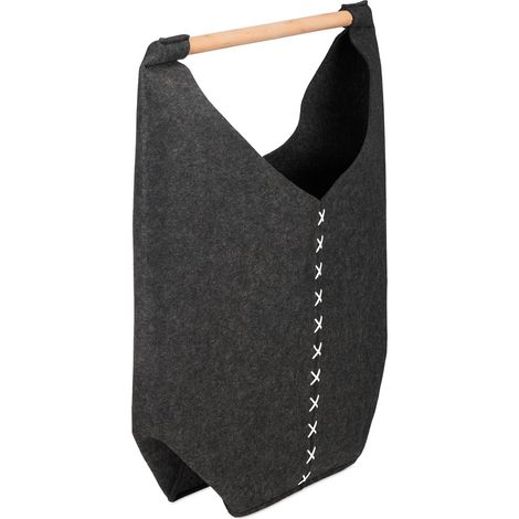 Cesta para la ropa blanca decorativa plegable fácilmente transportable 68 x 62 x 34,5 cm de fieltro gris 130014001 (1/4)