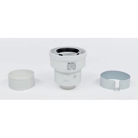 Atlantic – Adaptateur ventouse verticale 60/100 mm à 80/125 mm – Raccord fumisterie pour chaudières à condensation – Conduit intérieur en PPS