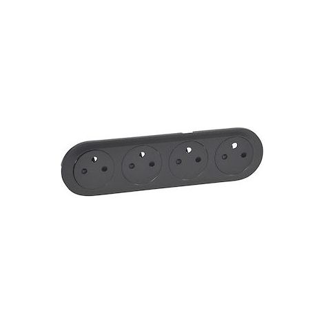 Legrand 067914 Copripresa Céliane a quattro prese 2P+T, superficie precablata compatta - grafite