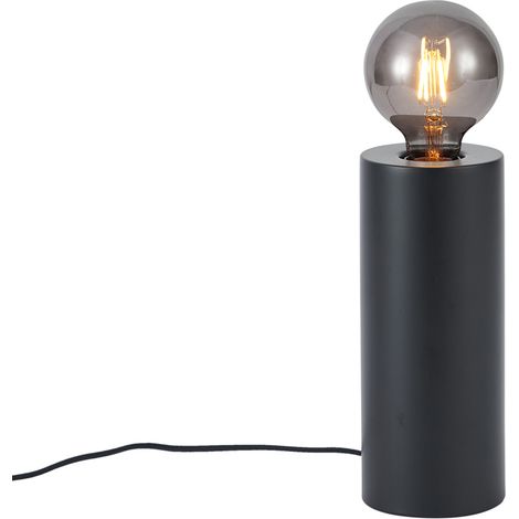 QAZQA Lampada da tavolo moderna nera 24 cm - Cylinder