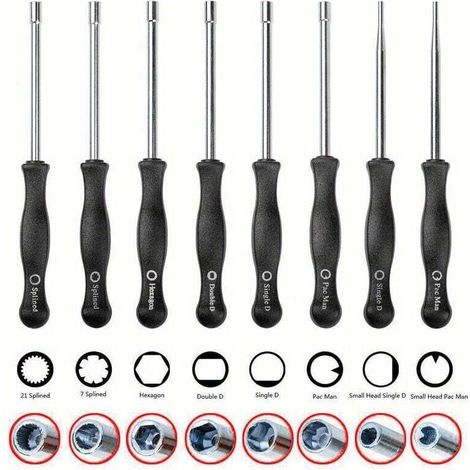 8-teiliges Tournevis Outil De Réglage De Carburateur Simple D Double D Hexagone Hex Socket Kit Set (1/5)