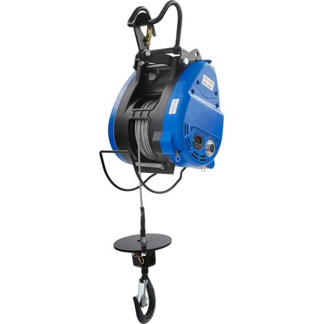 Palan électrique avec télécommande sans fil et poignée de commande IP40, 19m/min Treuil Électrique Limite de Sécurité Portable à 360°, (250kg / 30m)