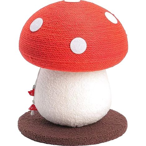Griffoir pour chat, forme de champignon, design durable, Rouge (1/2)