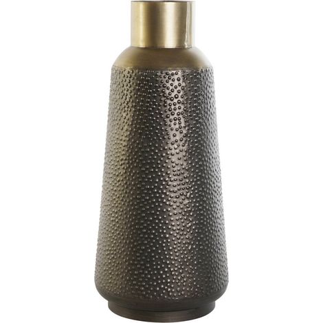 Vase métal gris foncé et doré style moderne élégant - Gris foncé doré (1/3)