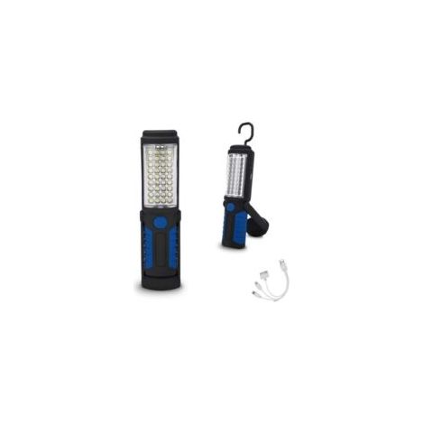 Linterna de trabajo recargable, portátil, LED, multiusos, magnética con gancho (verde) - Crezuo