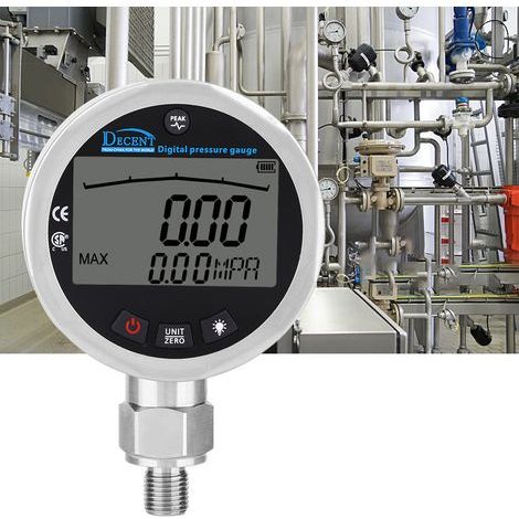 – Manomètre hydraulique numérique 400BAR – Précision 1% FS – Connecteur G1/4 – Pour eau, gaz, huile – Acier inoxydable SUS304 - 5800PSI (1/5)