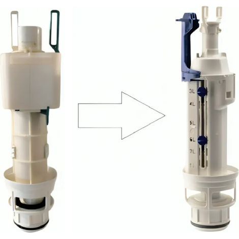 Filiyano-Roca – Mécanisme de chasse d'eau encastré pour réservoir de WC – Réglages précis pour chasse complète et demi-chasse – Compatible avec (1/4)