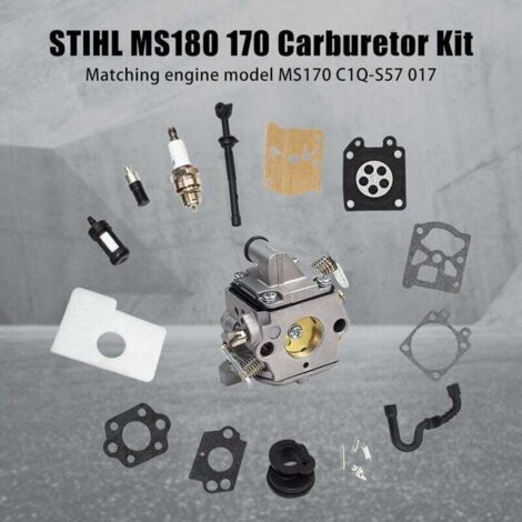 NALOOKAMIC MS170 MS180 C1Q-S57A Carburateur Kit pour STIHL 017 018 MS 170 180 180C MS170 MS180 MS170C MS180C Tronçonneuse/Tondeuses à gazon avec filtre à air Tune Up Kit (1/3)