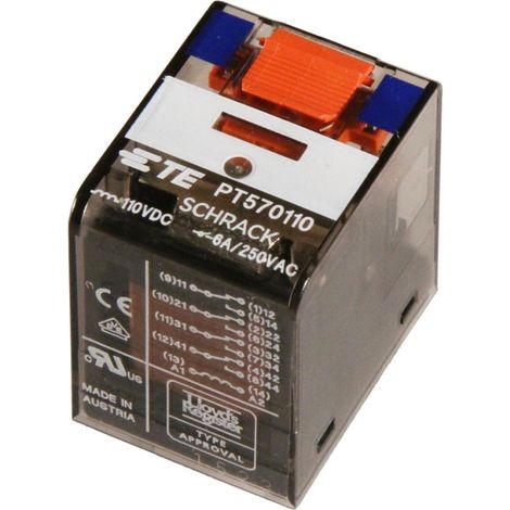 Schrack PT570110 Power Relay 4PDT 6A 110VDC