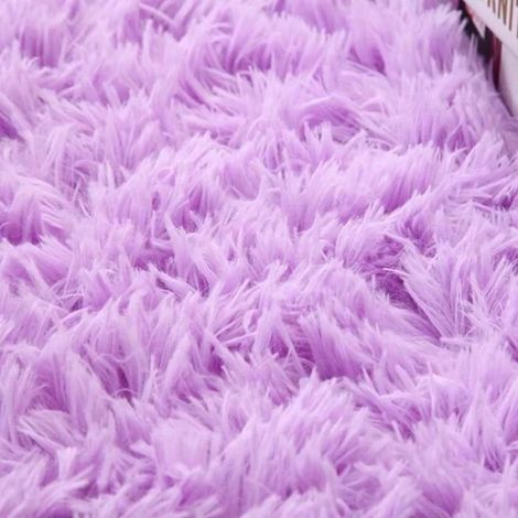 Tapis Shaggy - Violet - 80 x 160 cm - Antidérapant - 1 Pièce (1/3)