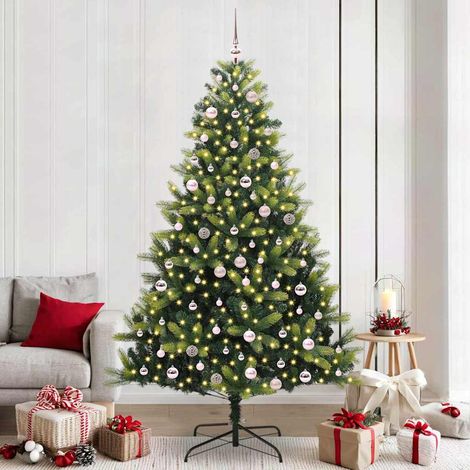 Künstlicher Klapp-Weihnachtsbaum mit 300 LEDs Grün 240 cm