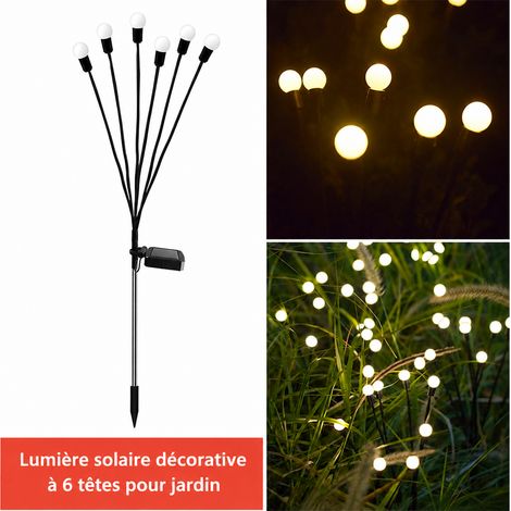 Lampe solaire de jardin LED effet luciole 6 têtes lumière chaude RH-955 6 réf 9247 7 × 2 × 7,3 cm 133 g – Livraison gratuite