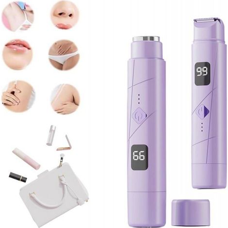 Mini tondeuse rechargeable pour femmes, rasoir portable pour bikini et corps (Violet) (1/5)