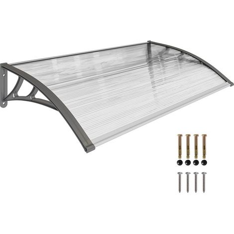 Awning modern in polycarbonate, aluminum and PP for balcony, windows and doors, 110 x 60 x 18 cm (1/5)