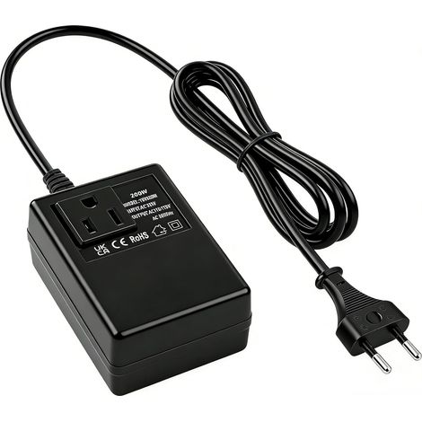 200-W-Spannungswandler 220 V auf 110 V, Netztransformator, EU-zu-US-Reisesteckeradapter für Kleingeräte in Japan, den USA und Kanada