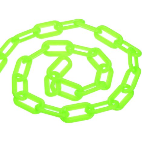 0.3" Diamètre 5Pi Longueur Plastique Chaîne Barrière, Sécurité Lien Chaîne Poteau pour Foule Contrôle à Allée Ascenseur Terrain Stationnement, Vert (1/5)