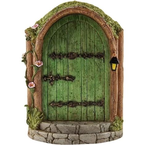 Porte de Jardin Miniature, Porte Elfe de Jardin Porte Elfe en Bois Arbre de Jardin Miniature Décoration de Cour Type H (1/4)
