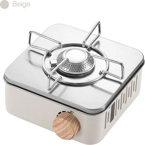 Mini réchaud de camping portable à gaz, idéal pour le camping, les pique-niques et la cuisine en plein air. Réchaud à un brûleur avec sac de rangement. (1/5)