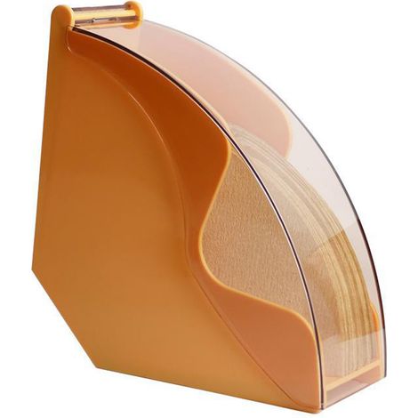 Kaffeefilterhalter aus Acryl mit Deckel, fächerförmige Aufbewahrungsbox für Papierfilter, gelber staubdichter Spender (1/5)