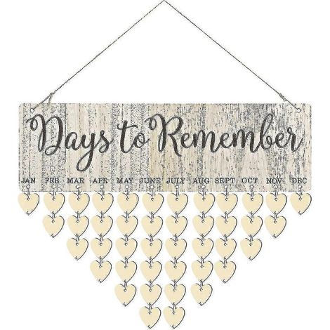 calendrier suspendu créatif en bois, tableau mémo, décoration intérieure, rappel d'anniversaire pour le bureau ou la maison (1/3)