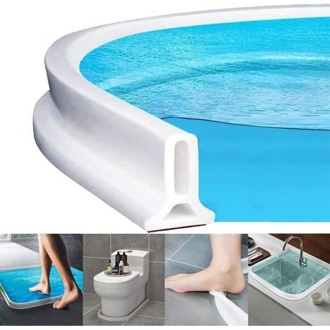 Barrière de Douche Pliable, 100cm Butée de Douche, Système de Rétention Pour Barrage d'eau et Maintient d'eau à l'intérieur du Seuil (1/4)