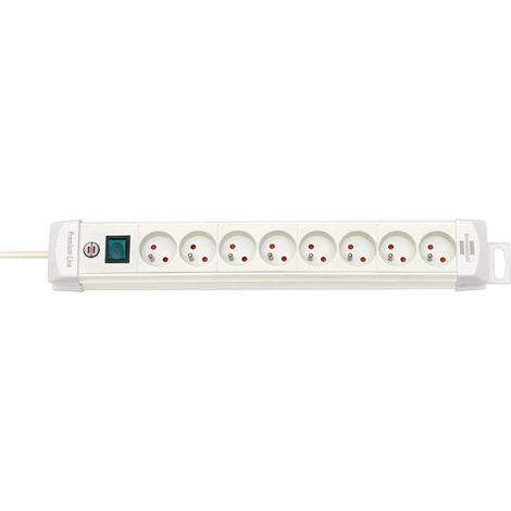 Premium-Mehrfachsteckdose Plus mit Kontrollleuchte - H05VV-F 3G1,5, 8 Steckdosen / 3 m - Weiß (1/2)