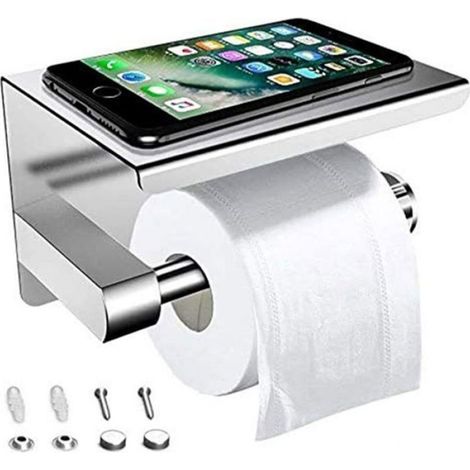 Porte Rouleau Papier Toilette Inoxydable avec Tablette Serviteur WC UPLAYTECK Dérouleur Papier Toilette Mural avec PORTE ROULEA (1/4)