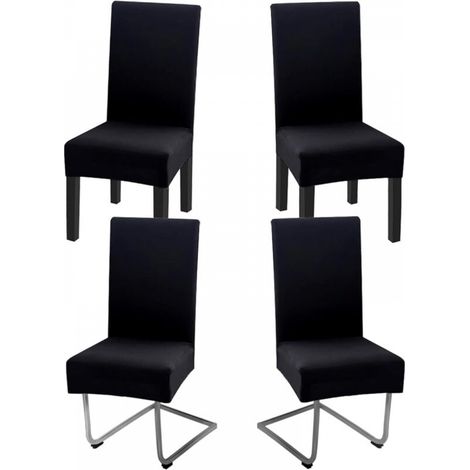 Lot de 4 housses de chaise extensibles, universelles, amovibles, lavables, modernes et durables, pour la maison, l'hôtel, le restaurant, les fêtes, les banquets et la décoration de la cuisine (1/5)