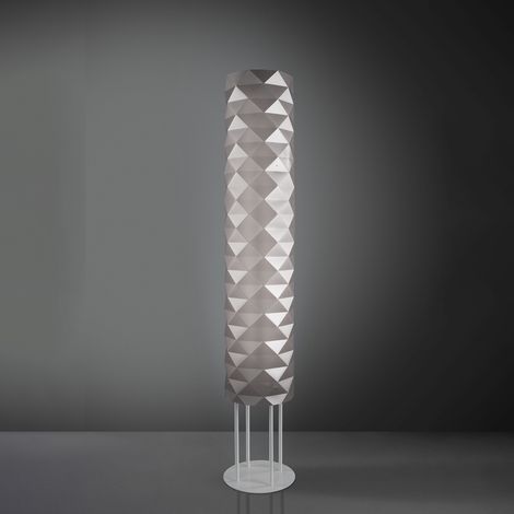 Piantana Moderna Prisma Polilux ® Argento E Metallo 3 Luci E27