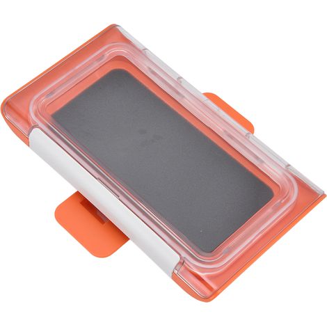 Support de téléphone de douche étanche, boîtier mural rotatif à 360° pour salle de bain, couleur orange (1/5)