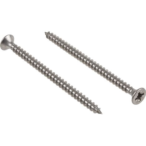 Vis à bois, 4mm, tête Fraisée 60mm, en Acier Inoxydable A2 304 ( Prix pour Sachet de 100 ) (1/2)
