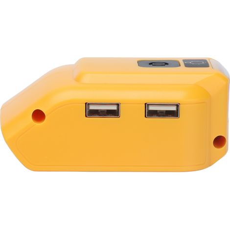 Adaptateur secteur jaune avec lampe LED et double port USB pour DCB127 DC12V (1/5)