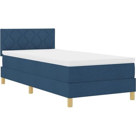 Matelas à ressorts LED, avec matelas, bleu, 90 x 190 cm, tissu. (1/5)