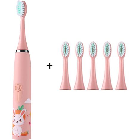 Brosse à dents électrique pour enfants, 6 têtes de brosse, brosse à dents sonique pour garçons et filles de 3 à 12 ans-AquaForge
