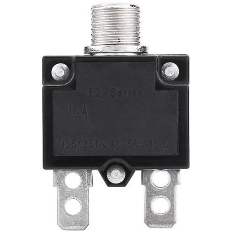 KIMISS Protecteur de surcharge thermique, 125/250V Réinitialiser le disjoncteur de l'interrupteur thermique Protecteur de surcharge contre surintensités pour générateur (10A/15A/20A)(15A).. (1/5)