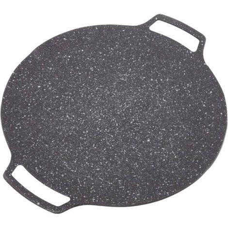 Plaque de Barbecue Coréenne, Grill Non Adhésif Circulaire, Poêle à Frire pour Maison et Extérieur, Ustensiles de Barbecue pour Grillades (1/4)