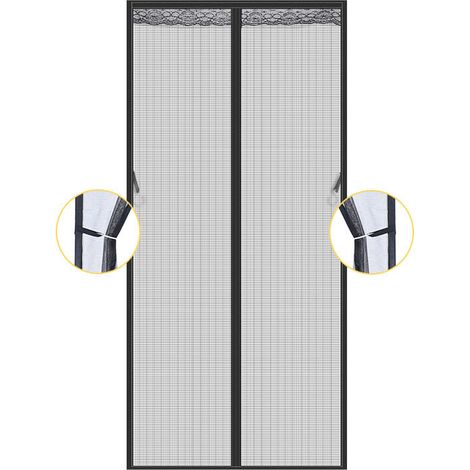 Mosquitera magnética para puerta/ventana de 90x210 cm, cortina antimosquitos con tira adhesiva y cierre automático -Crezuo