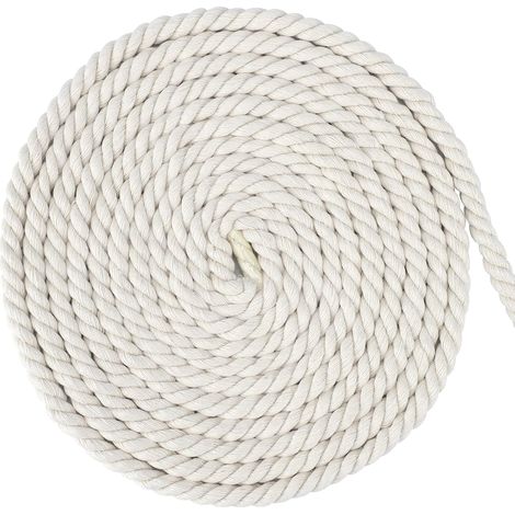 20M Corde en Coton Blanc Corde Macramé 8mm Fil Macramé Macrame Corde pour DIY Hanging Plante Decoration Murale,Tisser Ornements de Bohême (1/5)