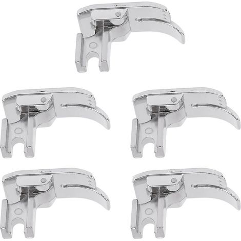 5PCS Pied presseur droit zigzag multifonction en acier inoxydable, ouverture réglable, patte de biche pour machine à coudre, chaussure basse portable (1/5)