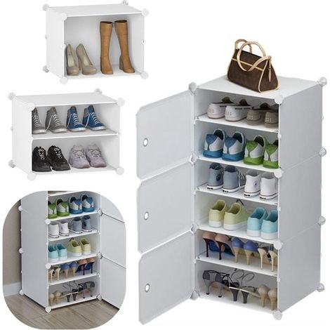 Armario zapatero, organizador modular de calzado, estantes para armario con 6 estantes (1/5)