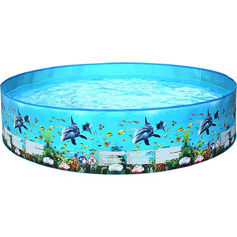 Piscine ronde portative en plastique dur, pliable, sans gonflage, pour bébés, enfants et adultes (1/5)