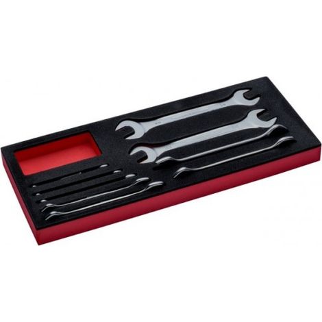 BAHCO - Jeu de clés et de clés à fourche doubles, module mousse 1/3 Fit&Go - 8 pcs
