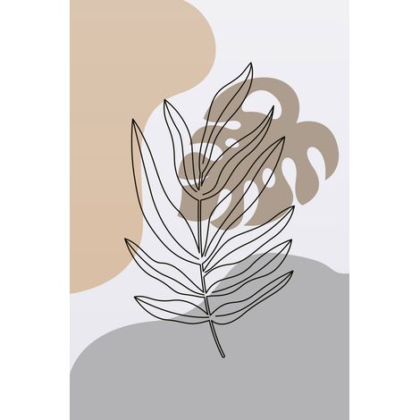Papier peint panoramique - Feuilles Boho - 170 cm x 255 cm (1/2)