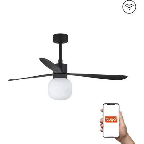 Faro Amelia Grand 3 lames noir mat avec éclairage 2700 K Tuya Smart System (1/5)