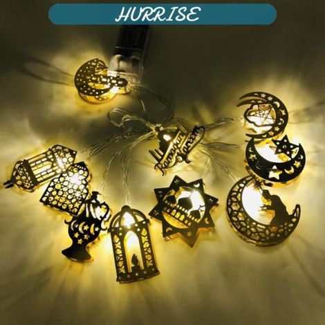 Sonew Guirlande lumineuse pour Ramadan Eid Guirlande lumineuse LED à piles pour Ramadan Eid, lampe étoile de luminaire suspendre (1/5)