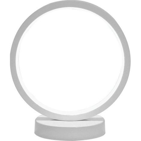 Ortviai Lampe de chevet ronde LED design nordique, économie d'énergie et confort visuel – blanc (1/5)