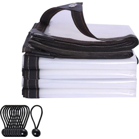 EASYCOMFORT Bâche de protection pluie transparente pour plantes jardin 2x3m avec 10 boules (1/5)