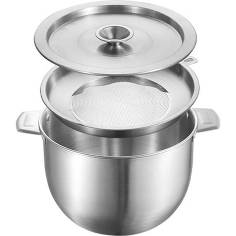 Suppenölfilter mit Deckel: Haushaltsölfilter zur Aufbewahrung von Frittieröl und Speisefett (5,2 l)