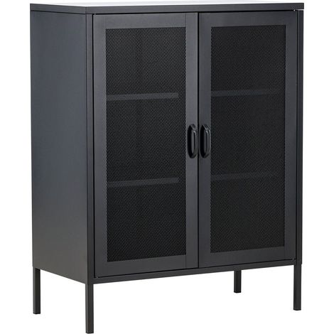 Buffet 2 Portes en Métal "Misha" 102cm Noir
